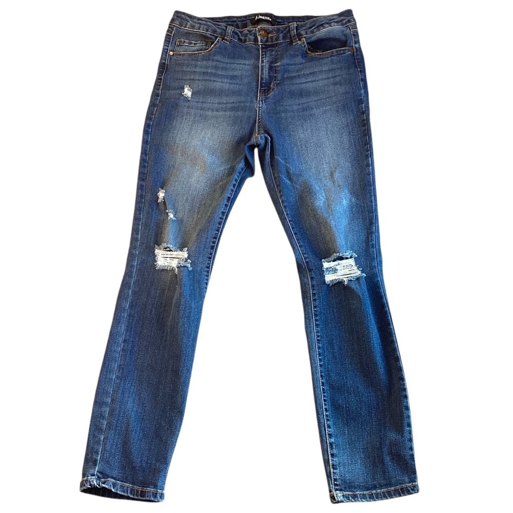 d. Jeans Straight Leg Lightly Distressed Stretchy‎ Mid-rise, Size 10